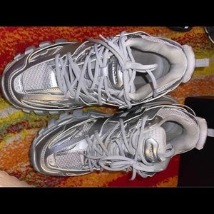 BALENCIAGA Mesh Nylon Mens  Track Sneakers 42 Silver